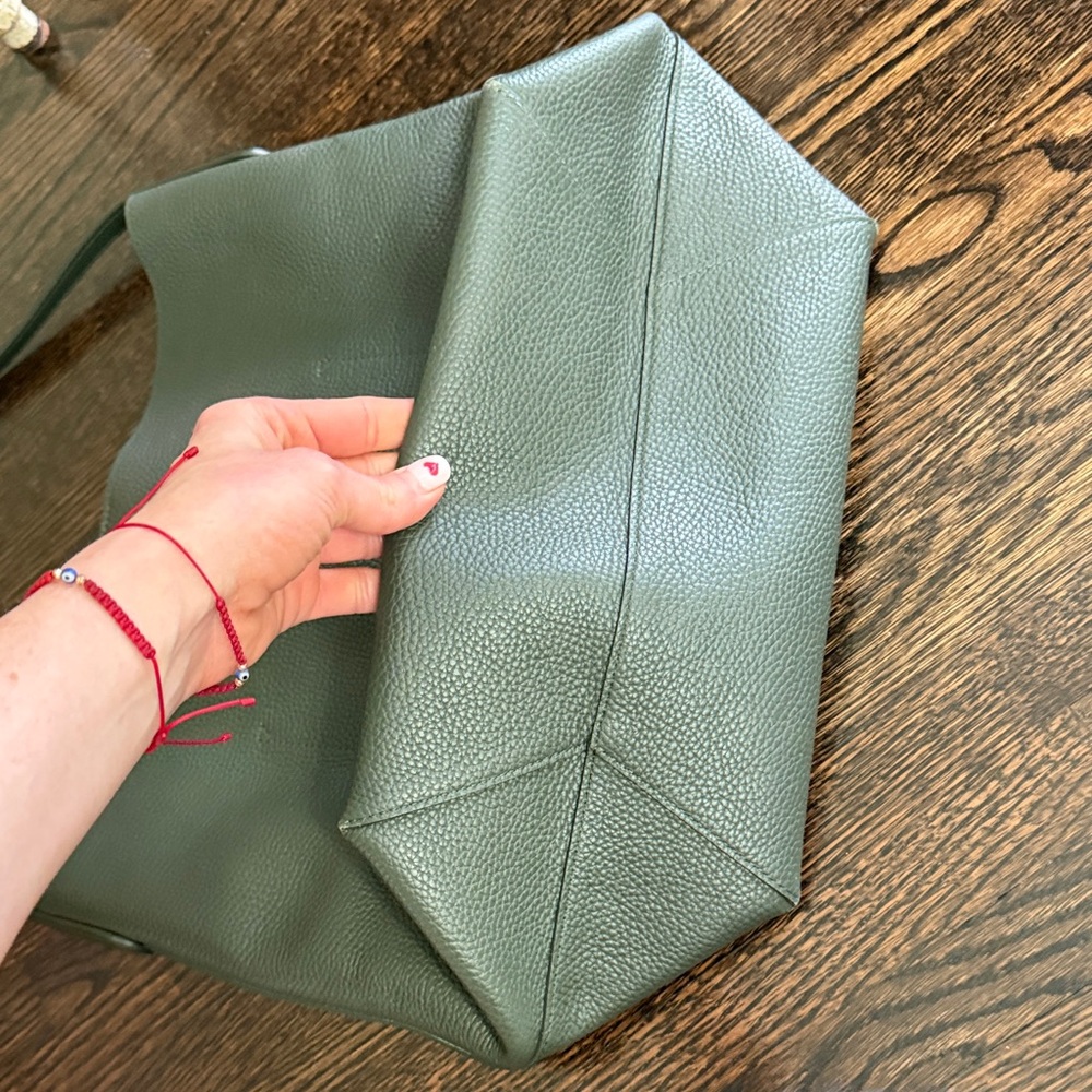 Mansur Gavriel Dark Green Everyday Cabas Leather Hobo Bag - Picture 7 of 12